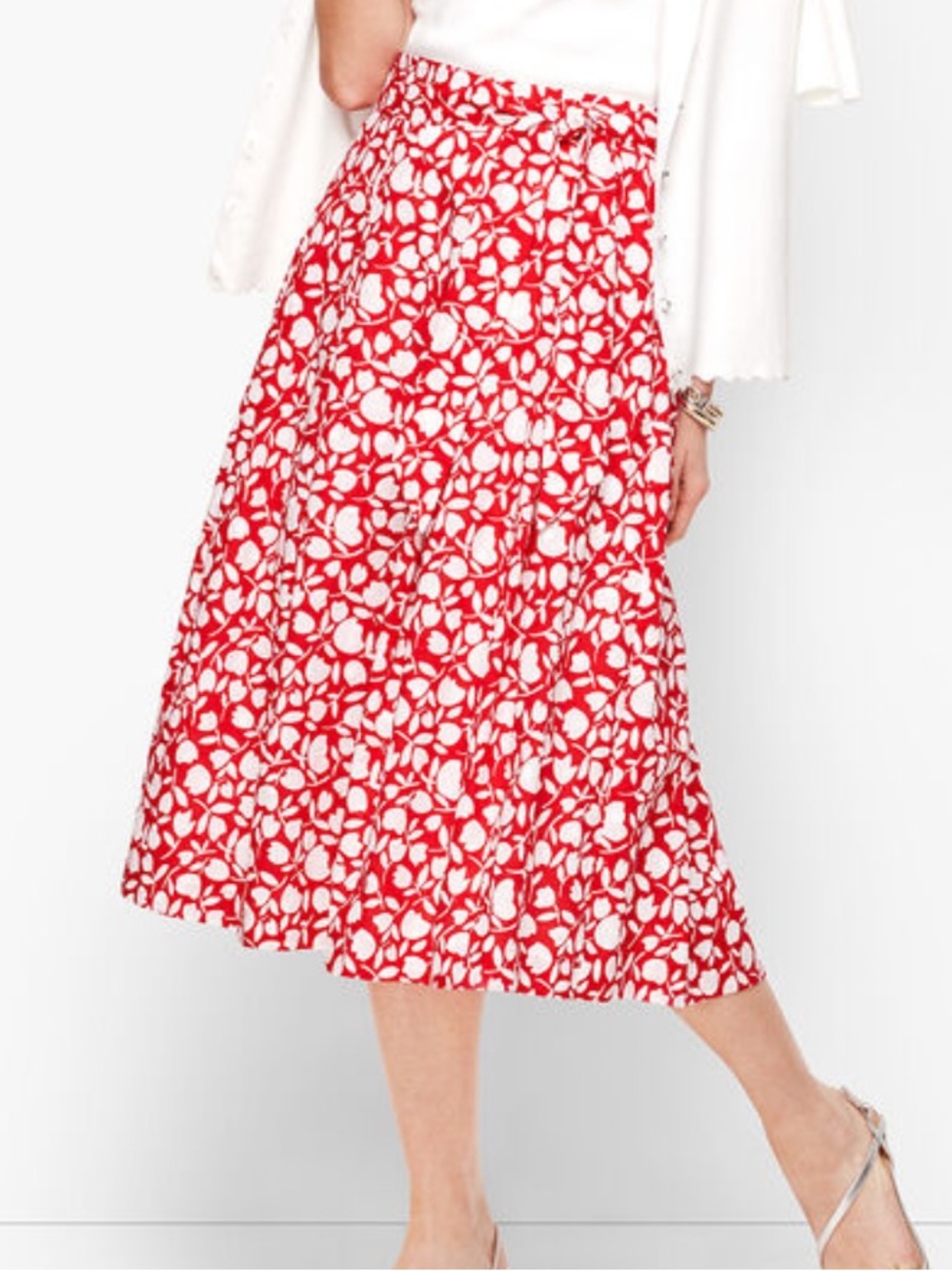 Talbots PLEATED FLORAL MIDI SKIRT